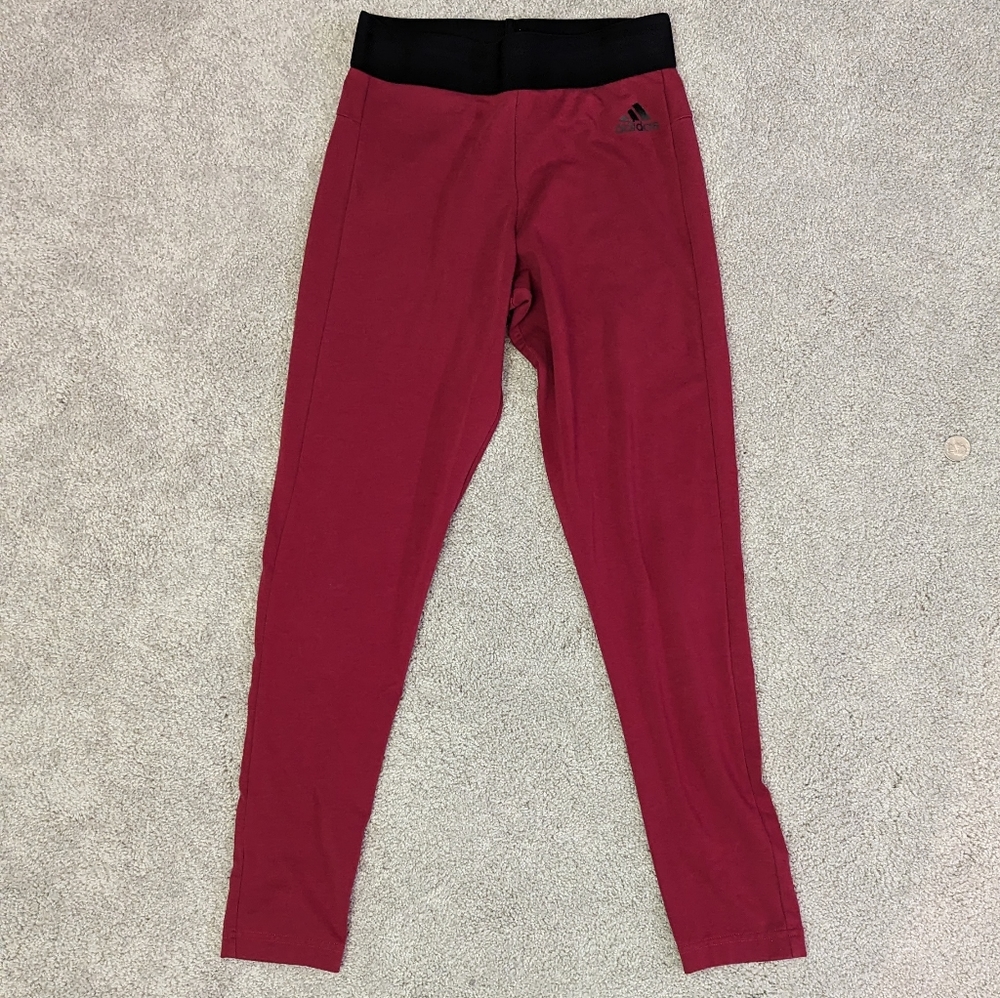 Adidas Reflective Leggings, Burgundy, S